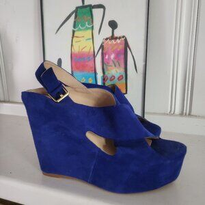 Dolce Vita cobalt blue suede Julie wedges size 9